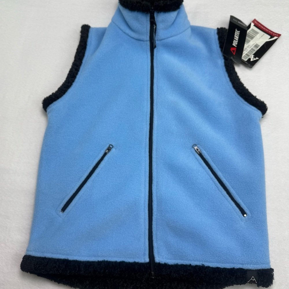 Avalanche Light Blue and Black Fleece Vest Size Small NWT